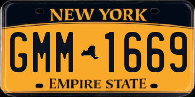 NY license plate GMM1669