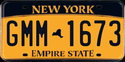 NY license plate GMM1673