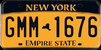NY license plate GMM1676