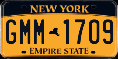 NY license plate GMM1709