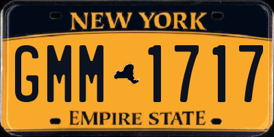 NY license plate GMM1717