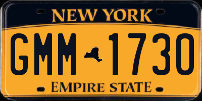 NY license plate GMM1730