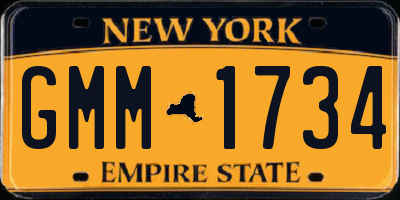 NY license plate GMM1734
