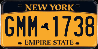 NY license plate GMM1738