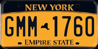 NY license plate GMM1760