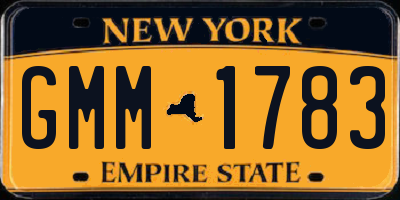 NY license plate GMM1783