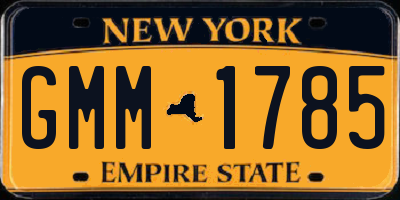 NY license plate GMM1785