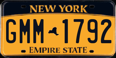 NY license plate GMM1792