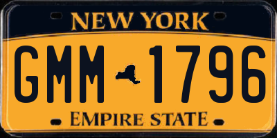 NY license plate GMM1796