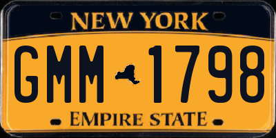 NY license plate GMM1798