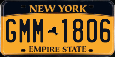 NY license plate GMM1806