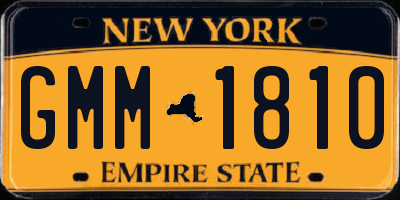 NY license plate GMM1810
