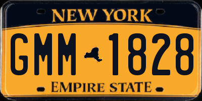 NY license plate GMM1828