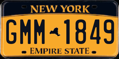 NY license plate GMM1849