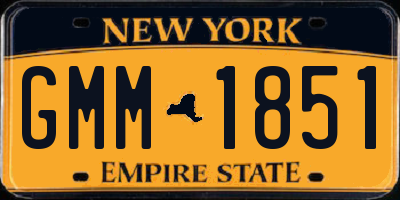 NY license plate GMM1851