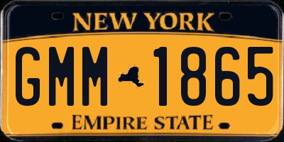 NY license plate GMM1865