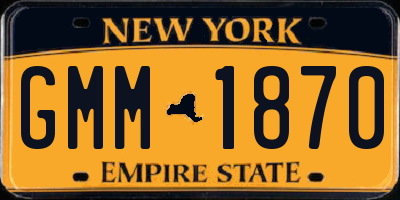 NY license plate GMM1870