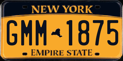 NY license plate GMM1875