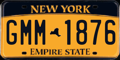 NY license plate GMM1876