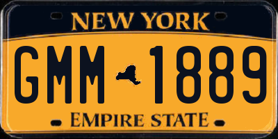 NY license plate GMM1889