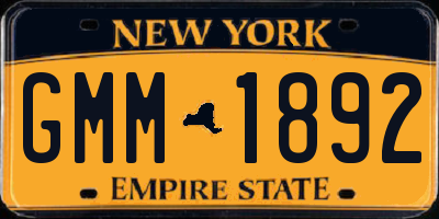 NY license plate GMM1892