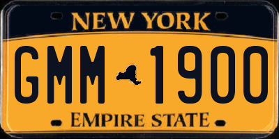 NY license plate GMM1900