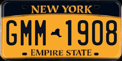 NY license plate GMM1908
