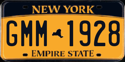 NY license plate GMM1928