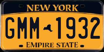 NY license plate GMM1932