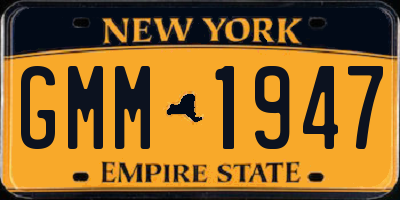 NY license plate GMM1947