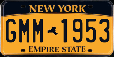 NY license plate GMM1953