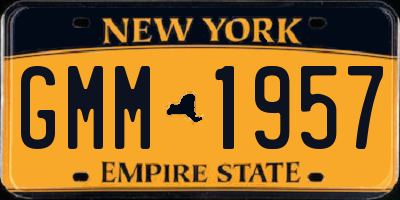 NY license plate GMM1957