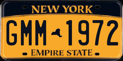 NY license plate GMM1972