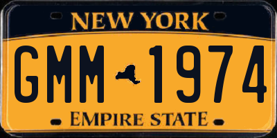NY license plate GMM1974