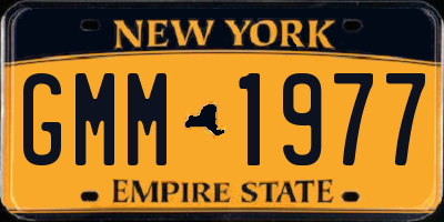 NY license plate GMM1977