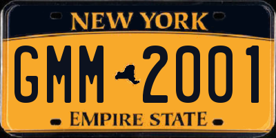 NY license plate GMM2001