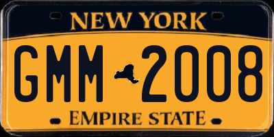 NY license plate GMM2008