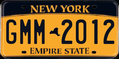 NY license plate GMM2012