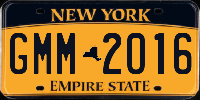 NY license plate GMM2016