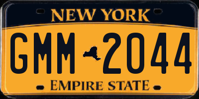 NY license plate GMM2044