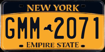 NY license plate GMM2071