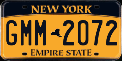 NY license plate GMM2072