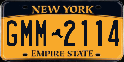 NY license plate GMM2114