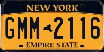 NY license plate GMM2116