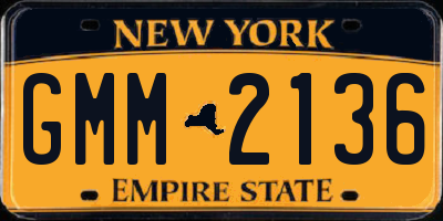 NY license plate GMM2136