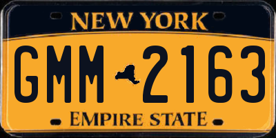 NY license plate GMM2163