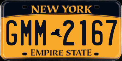 NY license plate GMM2167