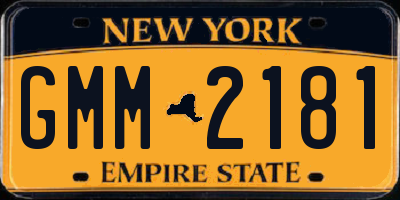 NY license plate GMM2181