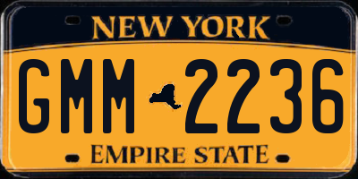 NY license plate GMM2236