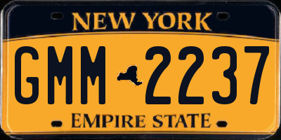NY license plate GMM2237